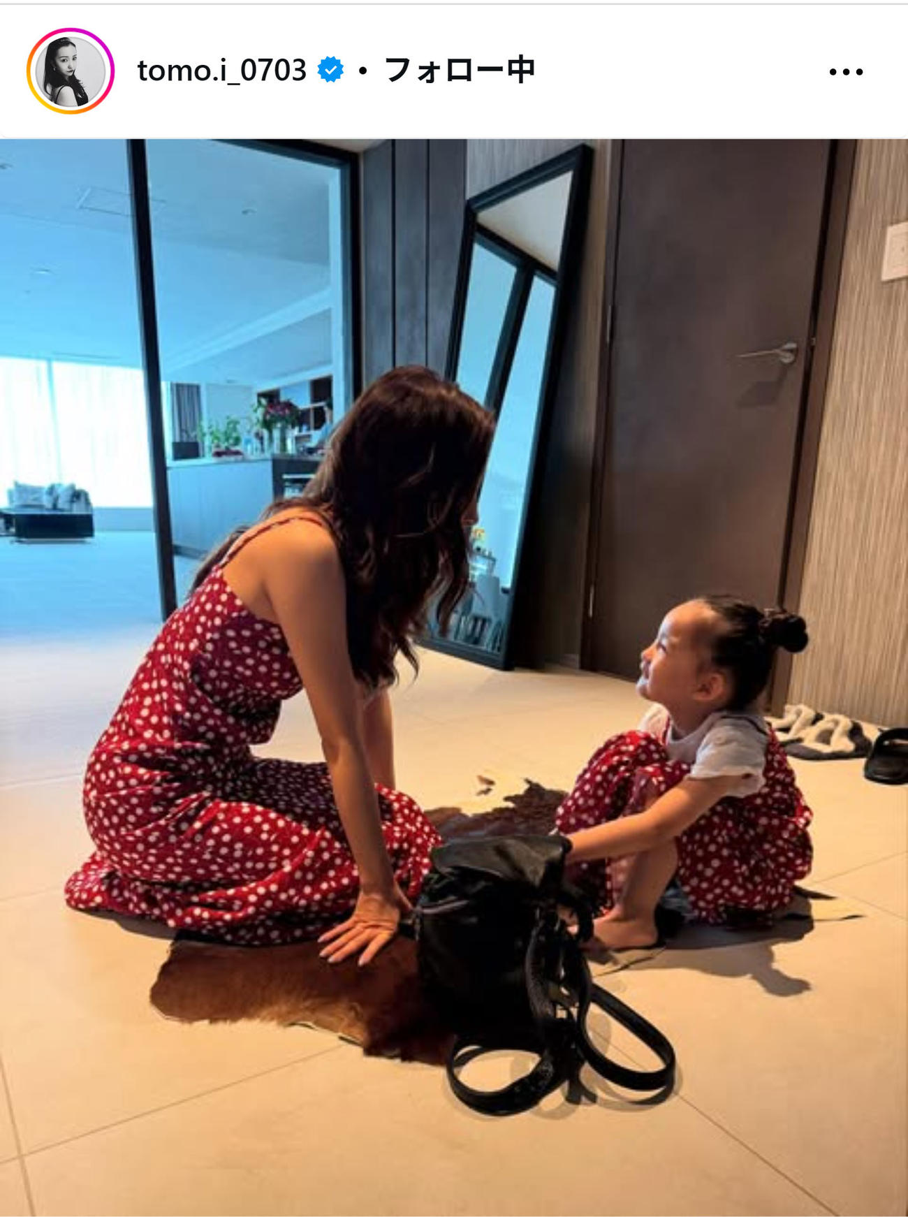 板野友美のインスタグラムから