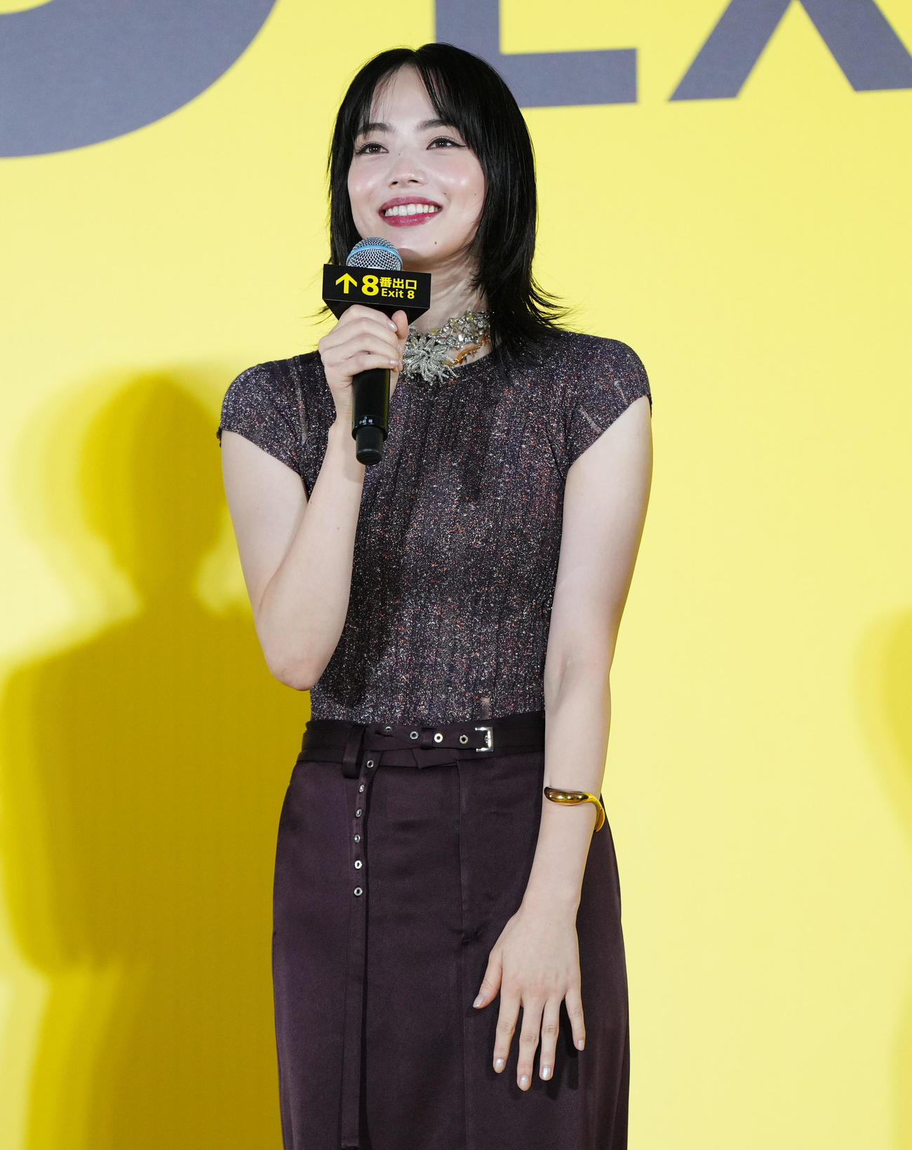 映画「8番出口」のイベントであいさつする小松菜奈（撮影・菅敏）