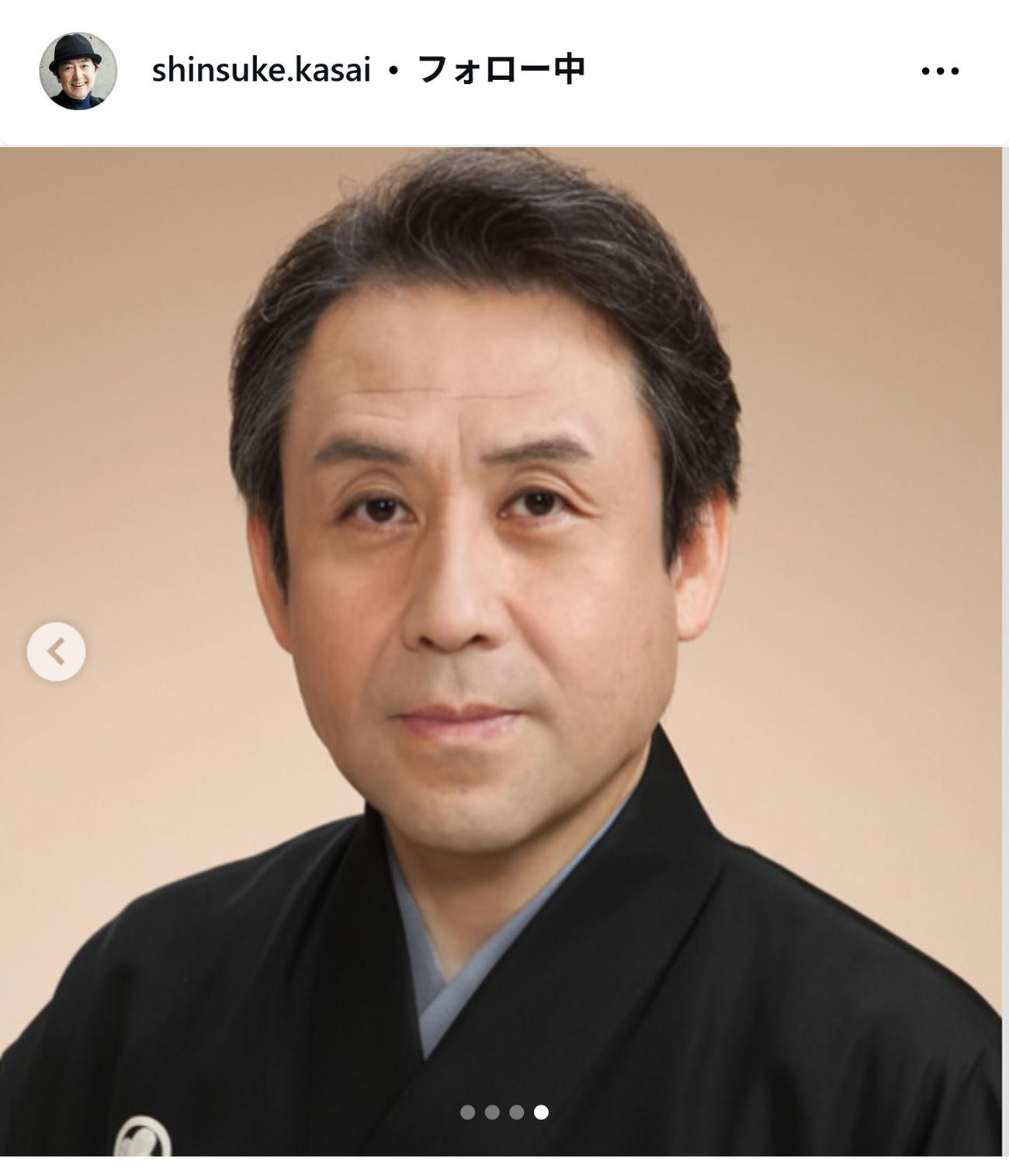 人間国宝に認定された、尺八演奏家の善養寺惠介氏（笠井信輔氏のインスタグラムから）