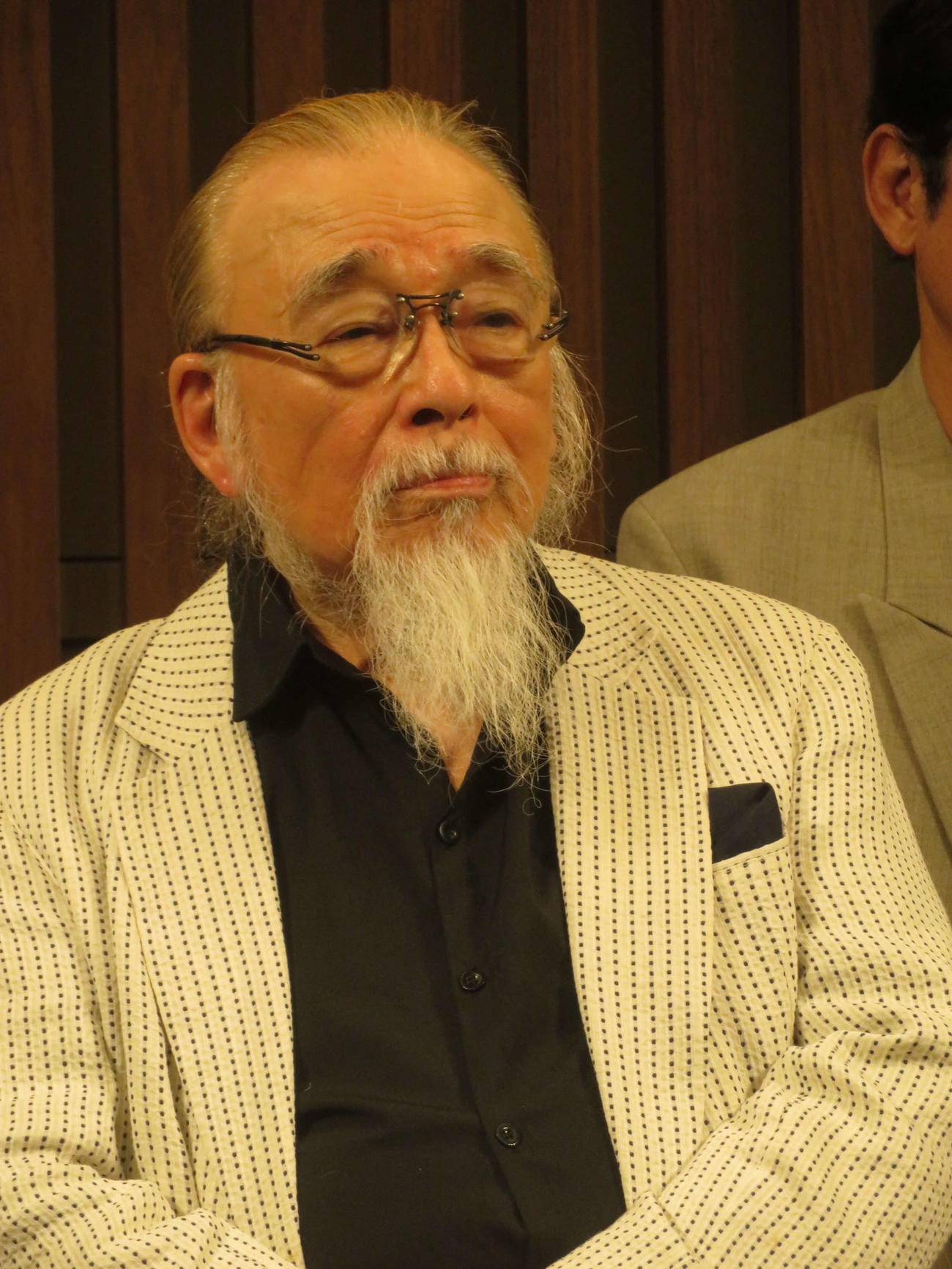 「リア王2025」制作発表会見に出席した横内正（撮影・川田和博）