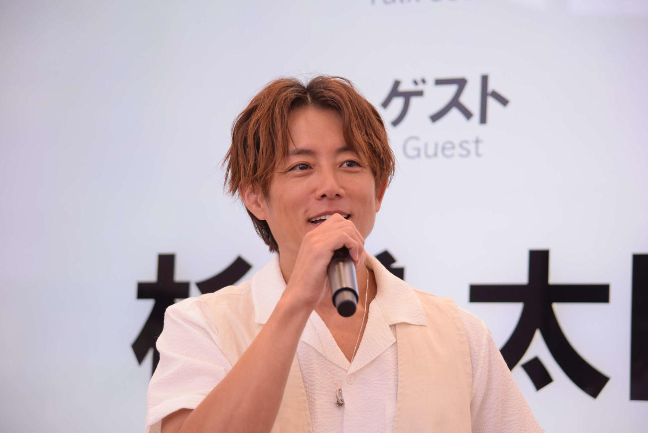 「昆布と豆で地球を救う」イベントに出演した杉浦太陽（撮影・阪口孝志）