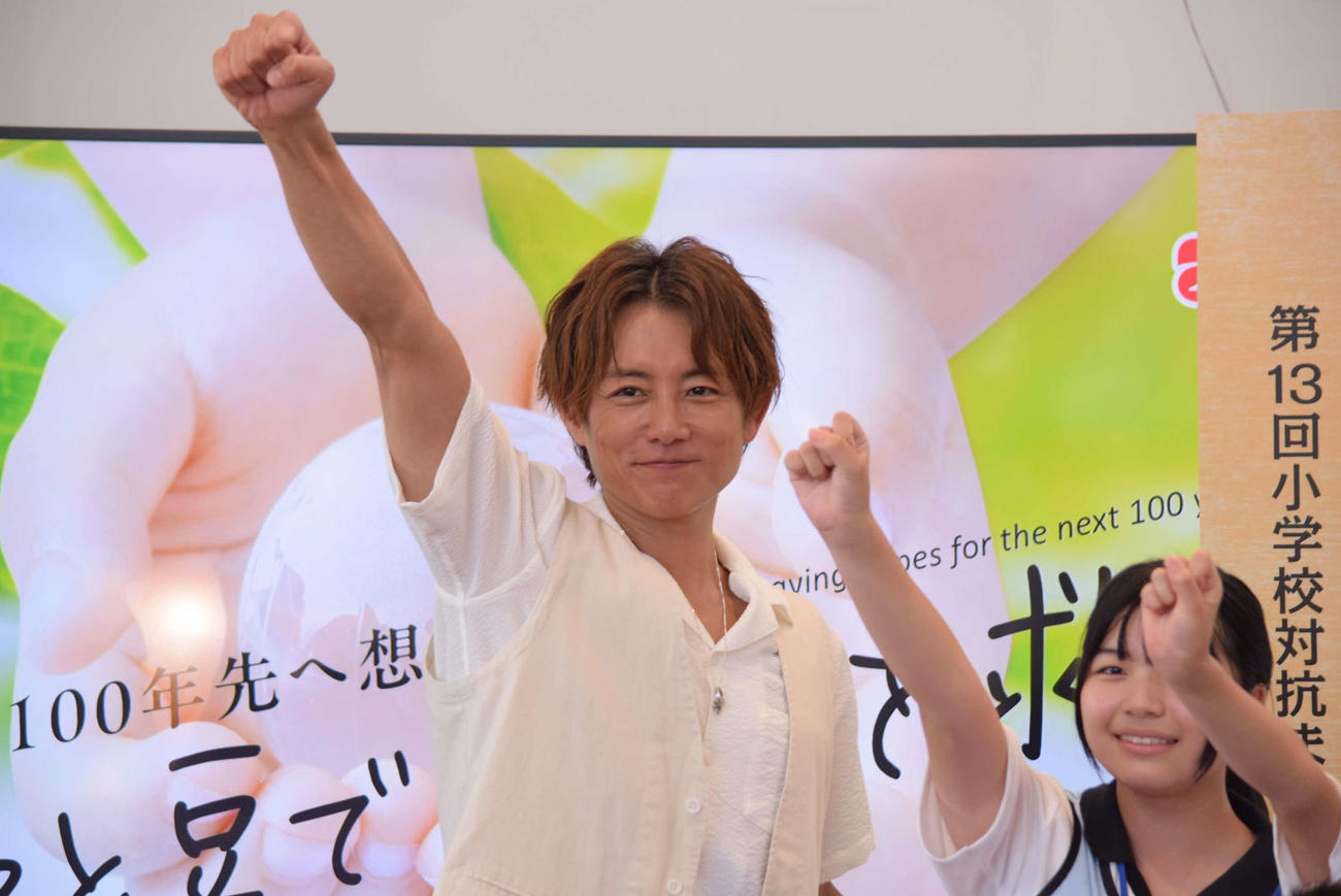 「昆布と豆で地球を救う」イベントに出演した杉浦太陽（撮影・阪口孝志）