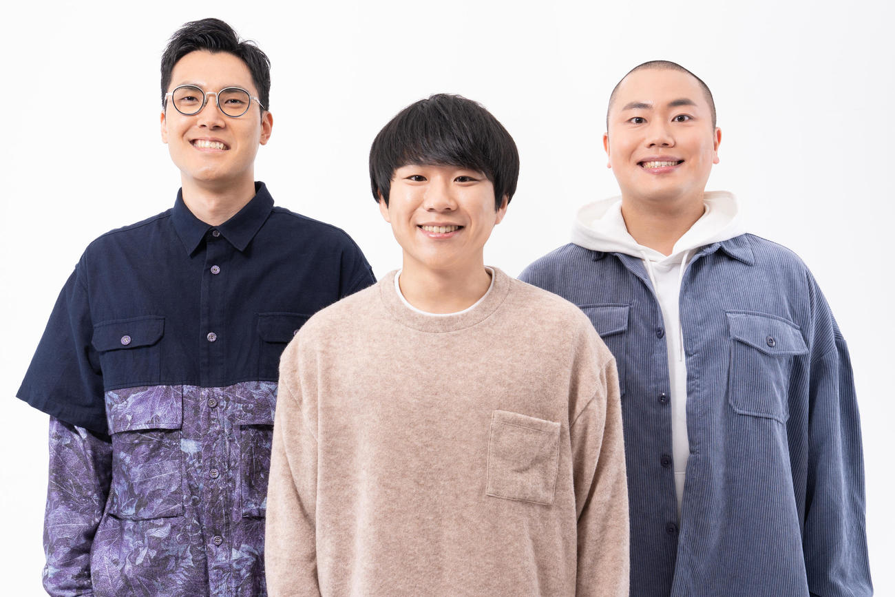 ハナコの3人、左から菊田竜大、秋山寛貴、岡部大