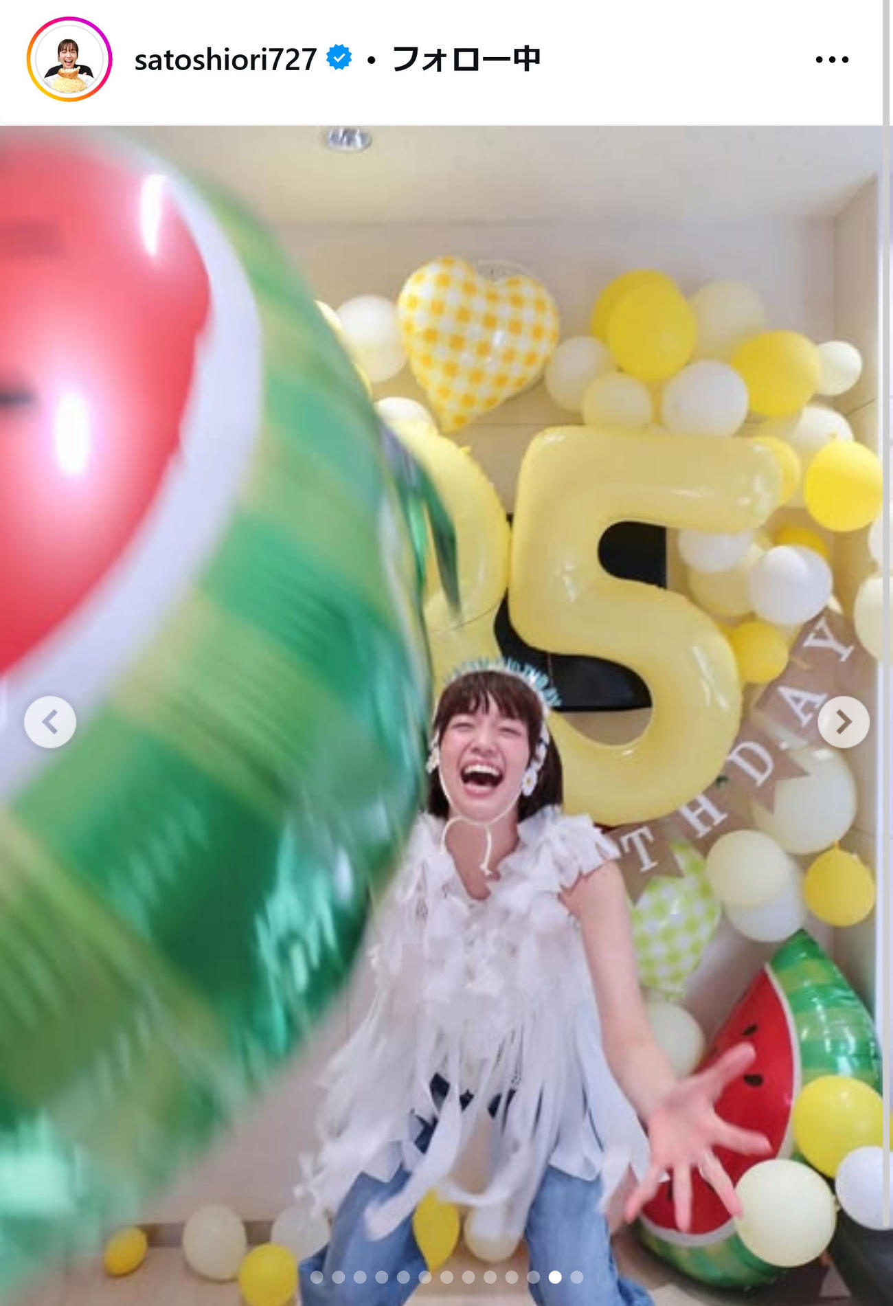 佐藤栞里インスタグラムから