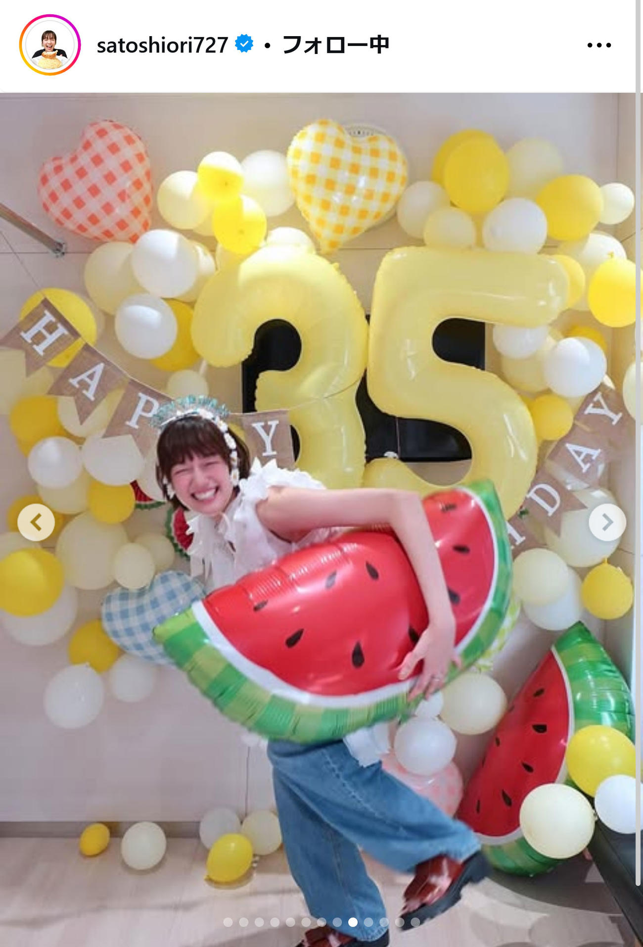 佐藤栞里インスタグラムから