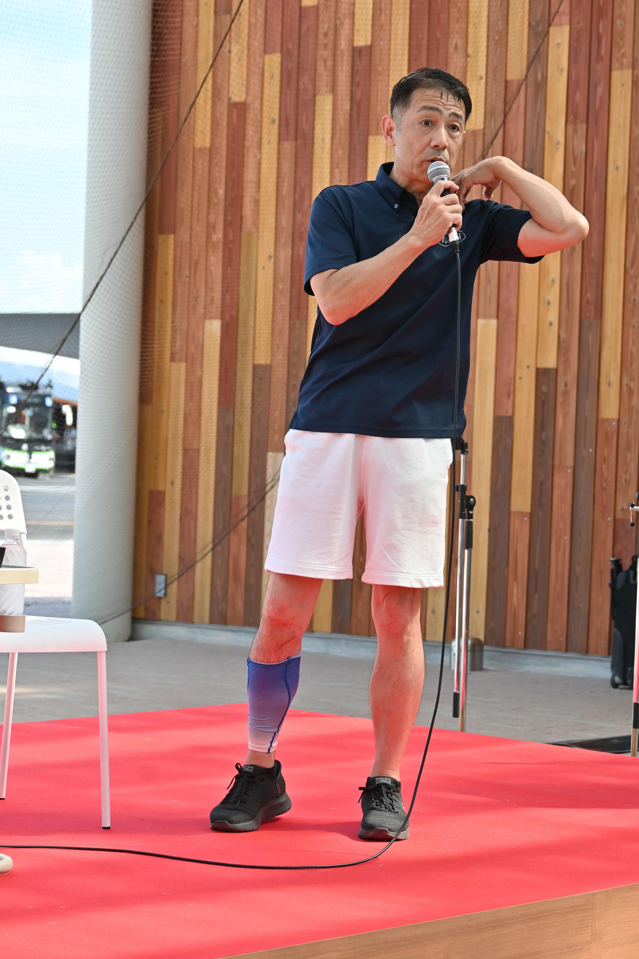 大阪・関西万博で行われた「最新！カラダ　見る知る体験」のトークイベントに出席した森脇健児（撮影・松浦隆司）