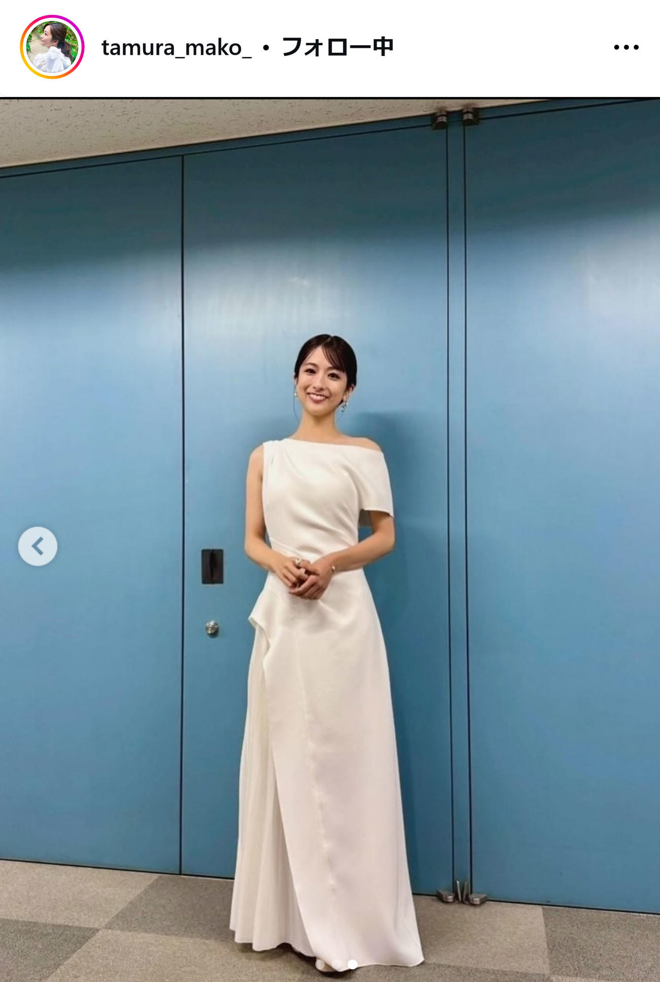 TBS田村真子アナのインスタグラムから