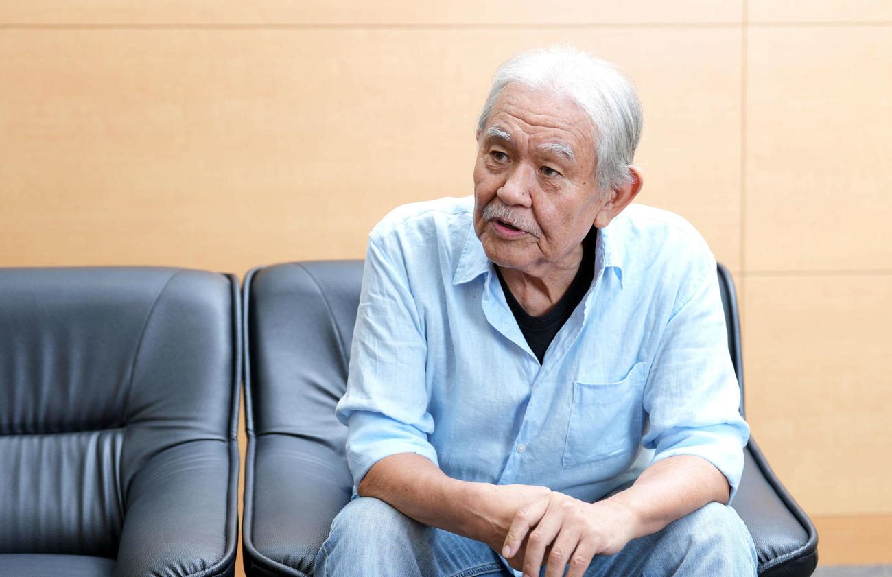 ひとり芝居「カクエイはかく語りき」への思いを語る渡辺哲（撮影・小島史椰）