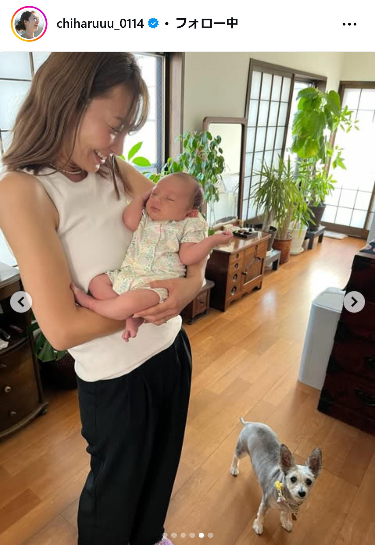 新山千春のインスタグラムから