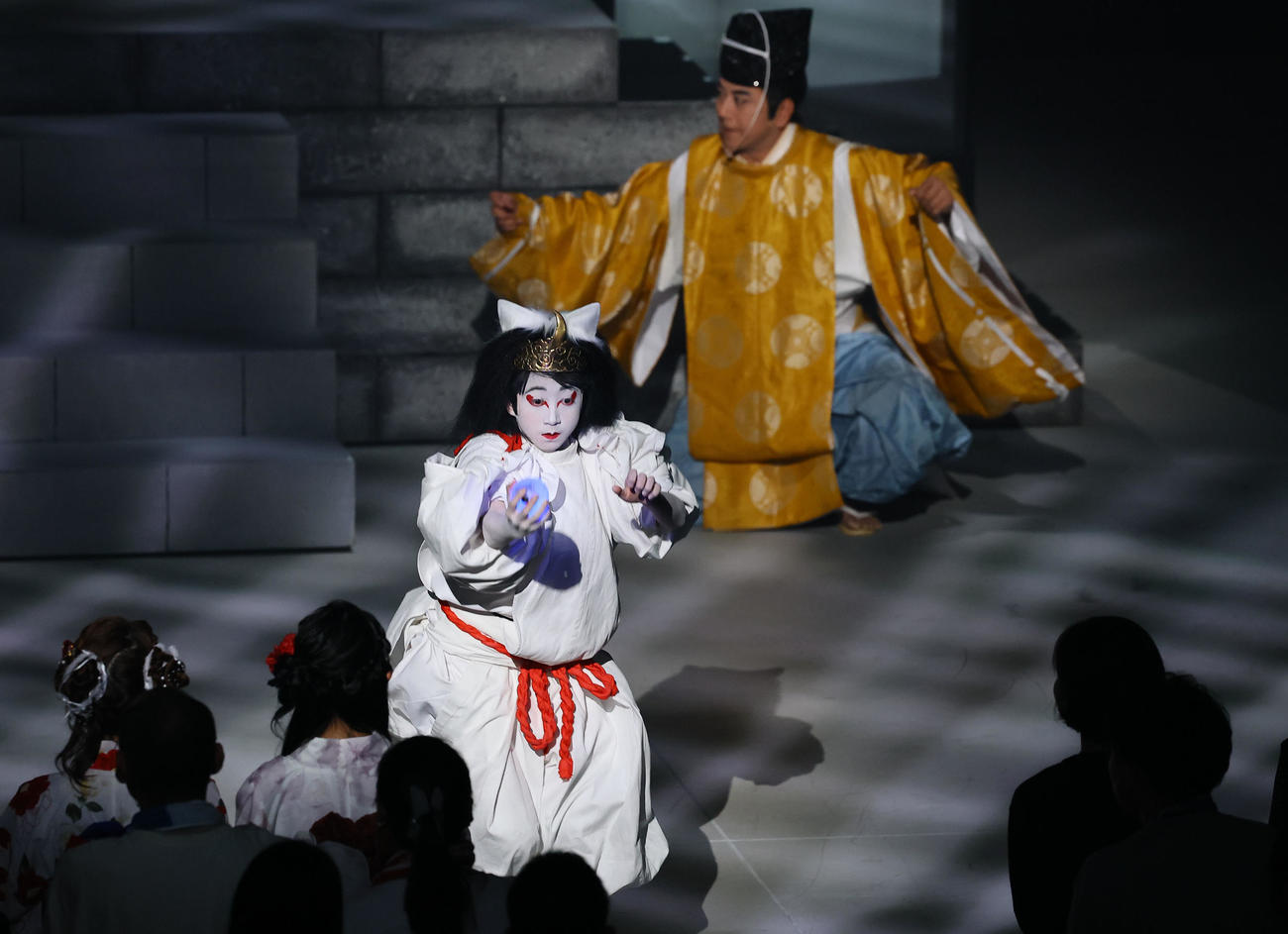 JAPAN THEATER　「SEIMEI」の万博スペシャルバージョンを披露する市川新之助（撮影・藤尾明華）
