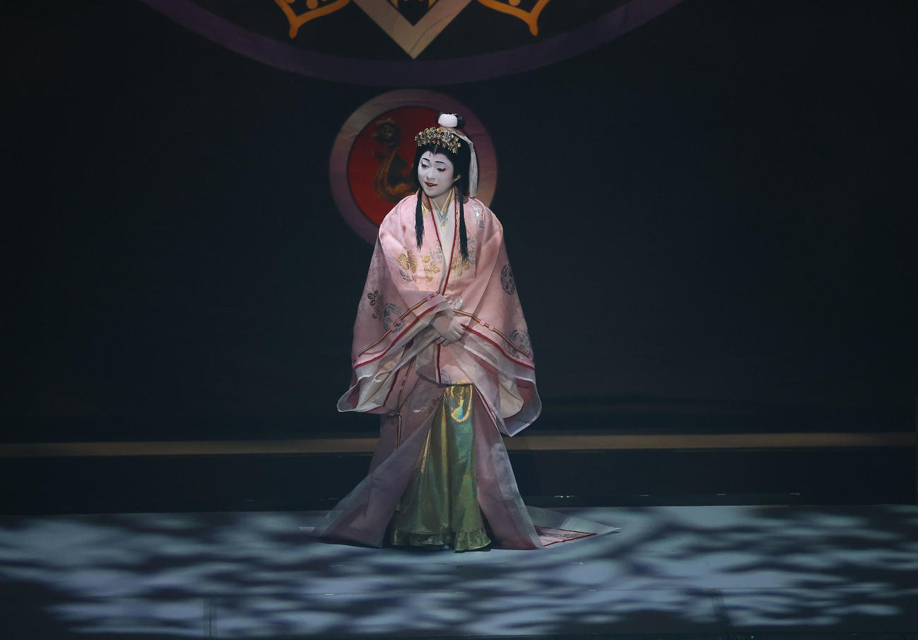 JAPAN THEATER　「SEIMEI」の万博スペシャルバージョンを披露する市川團十郎の長女・市川ぼたん（撮影・藤尾明華）