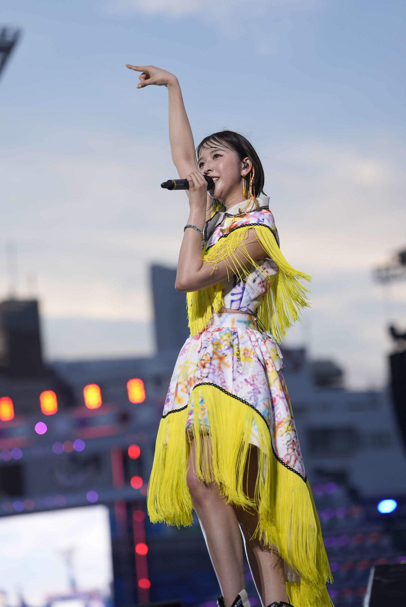 「ハマの夜祭り番長襲名記念　ももクロ夏のバカ騒ぎ2025 in横浜スタジアム」を行ったももいろクローバーZの玉井詩織（C）キングレコード