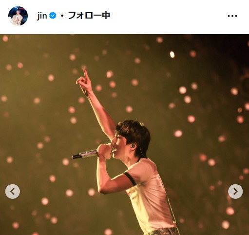 JINのインスタグラムから