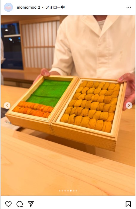 新山桃子のインスタグラムから