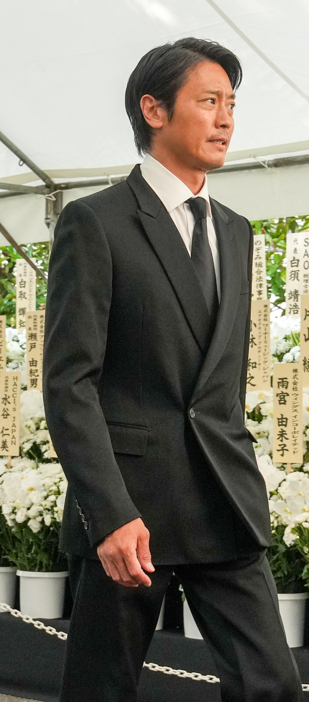 ケイダッシュ川村会長の葬儀・告別式に参列した永井大（撮影・小沢裕）