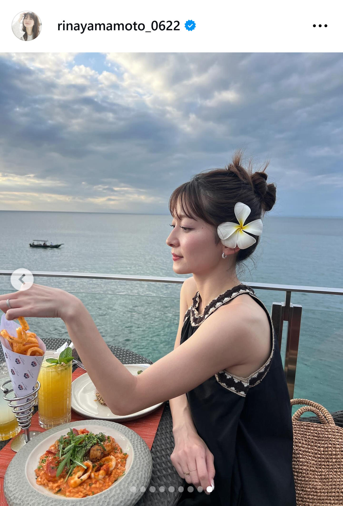 バリ島を訪れた山本里菜（山本里菜のインスタグラムから）