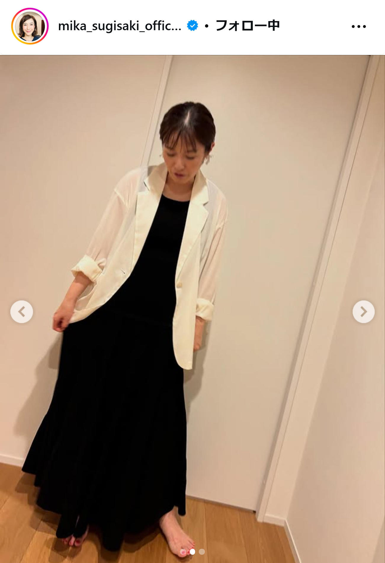 杉崎美香のインスタグラムから