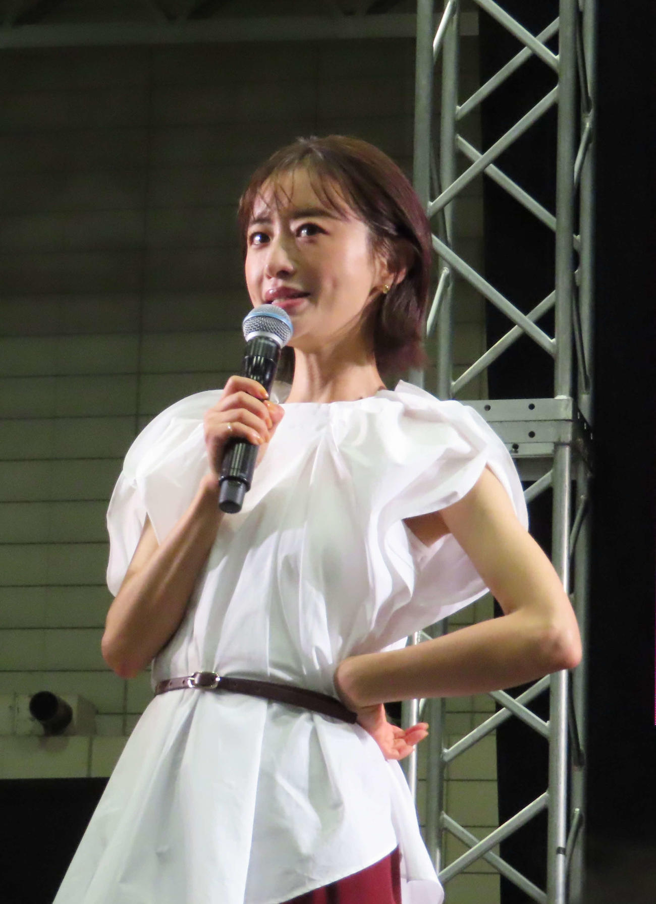 「夏のさつまいも博2025」のステージに登場した松本まりか（撮影・寺本吏輝）
