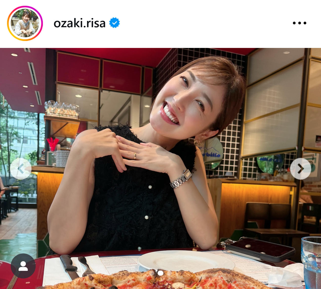 尾崎里紗のインスタグラムから