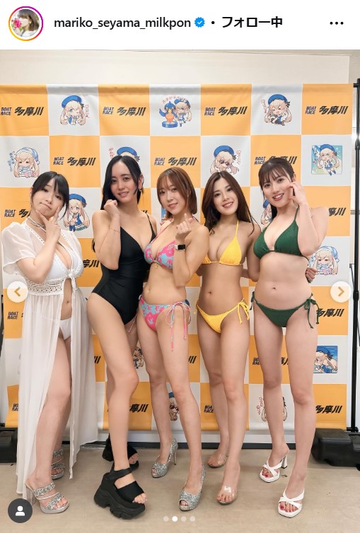 左から桐山瑠衣、脊山麻理子、あさいあみ、内田瑞穂、草野綾（インスタグラムから）