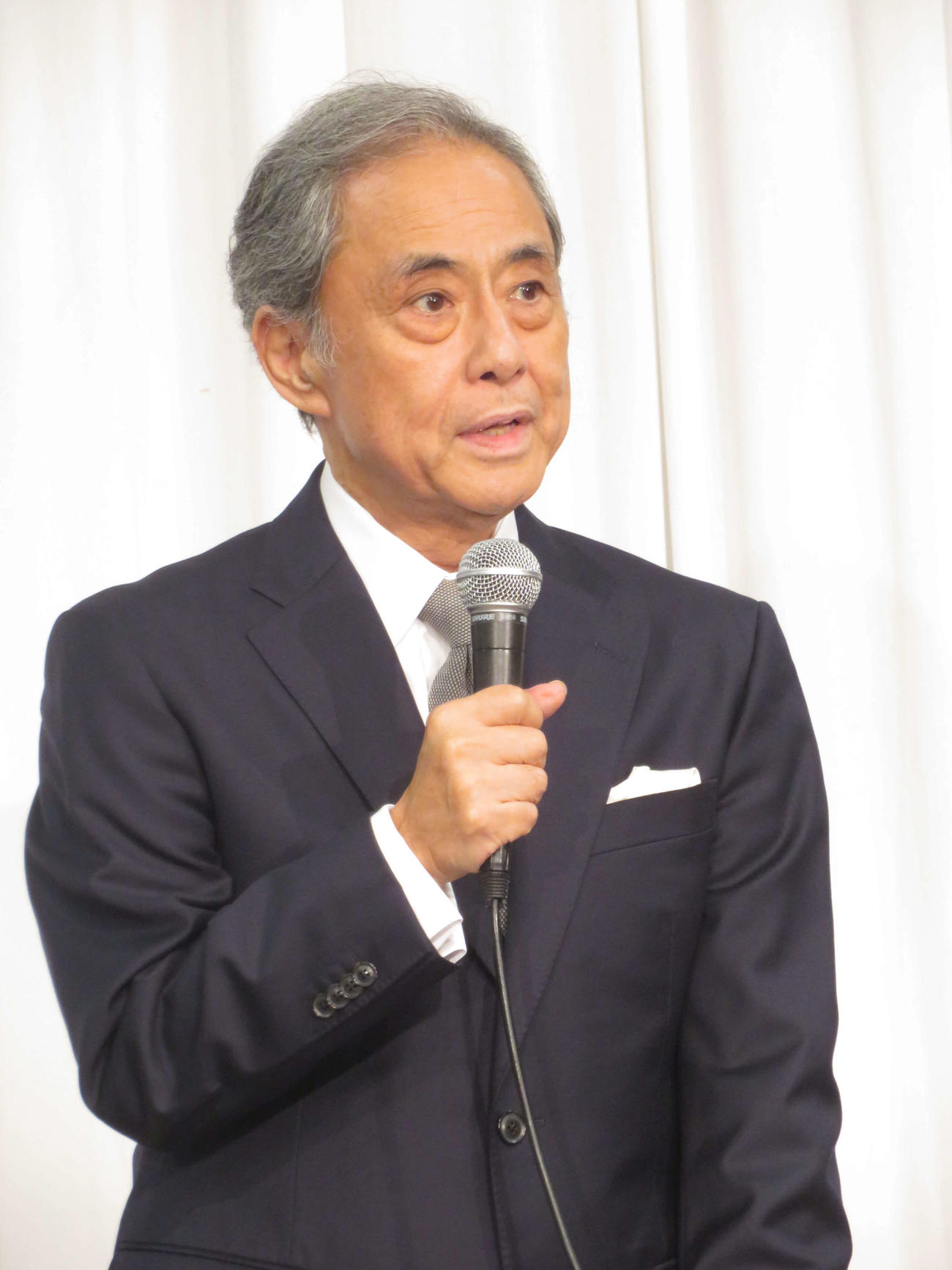 都内で「松竹大歌舞伎」制作発表記者会見に出席した中村又五郎
