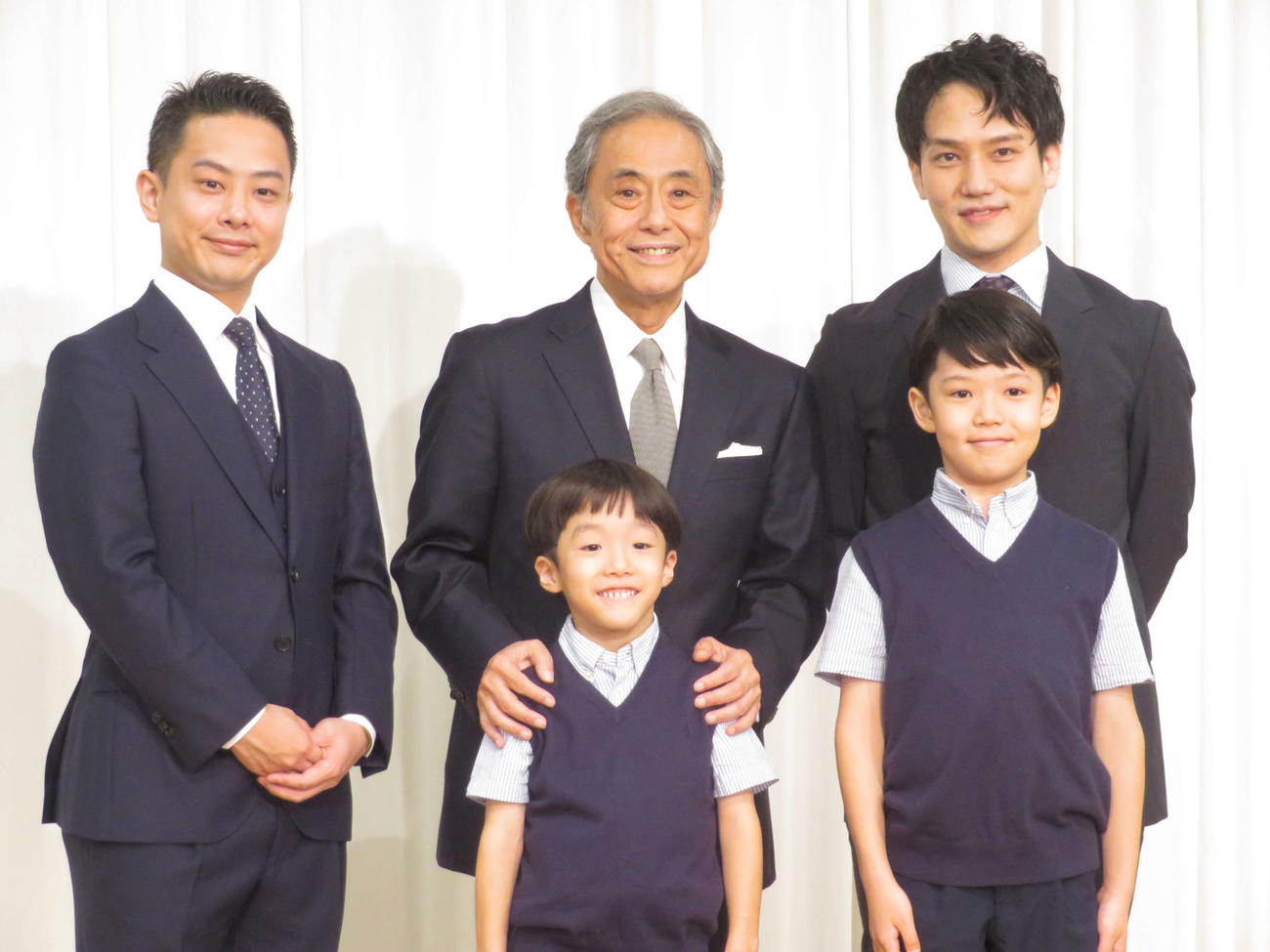 都内で「松竹大歌舞伎」制作発表記者会見に出席した（後列左から）中村種之助、中村又五郎、中村歌昇（前列左から）中村秀乃介、中村種太郎