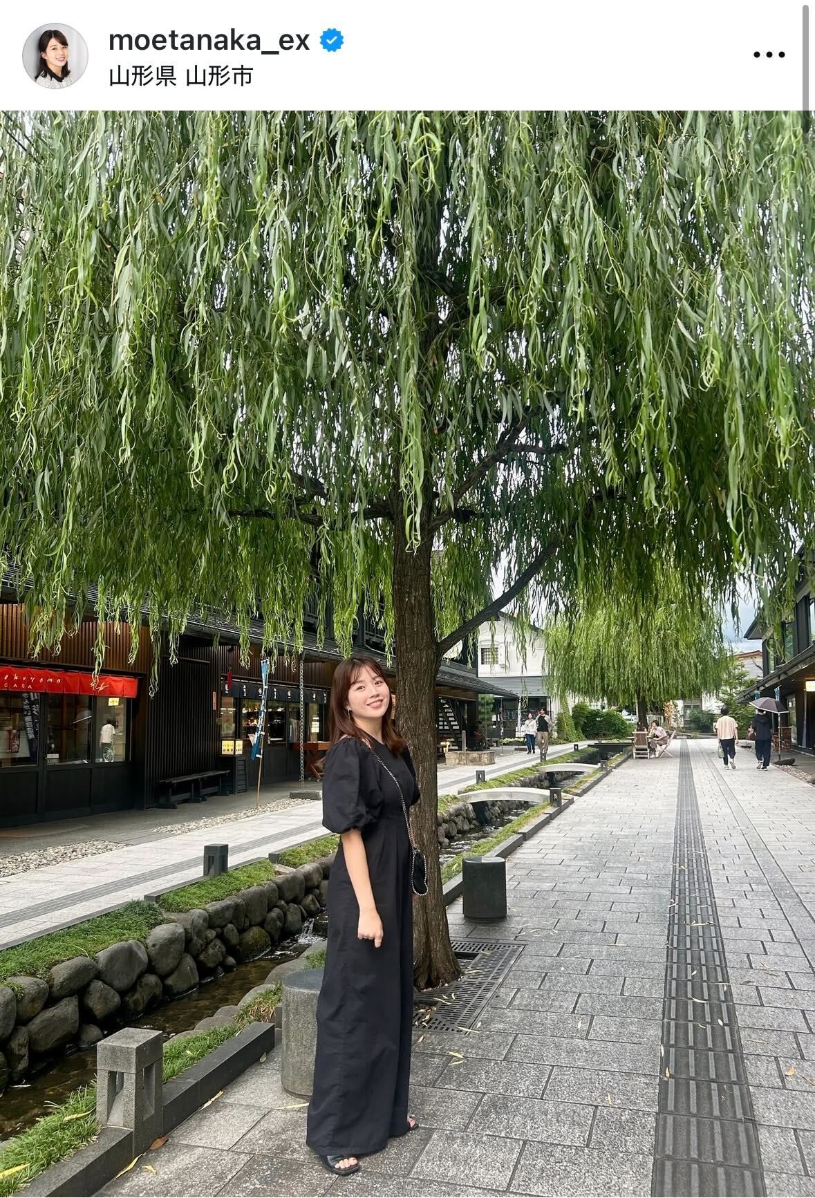 地元・山形県を訪れた田中萌アナ（インスタグラムから）