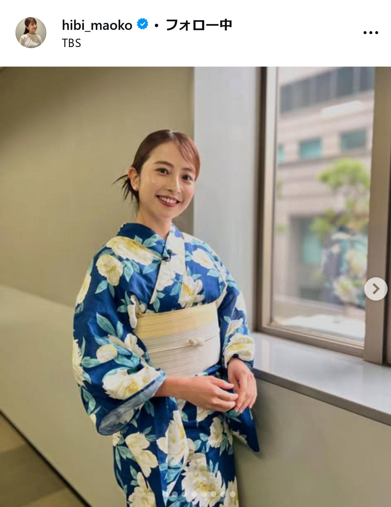 TBS日比麻音子アナのインスタグラムから