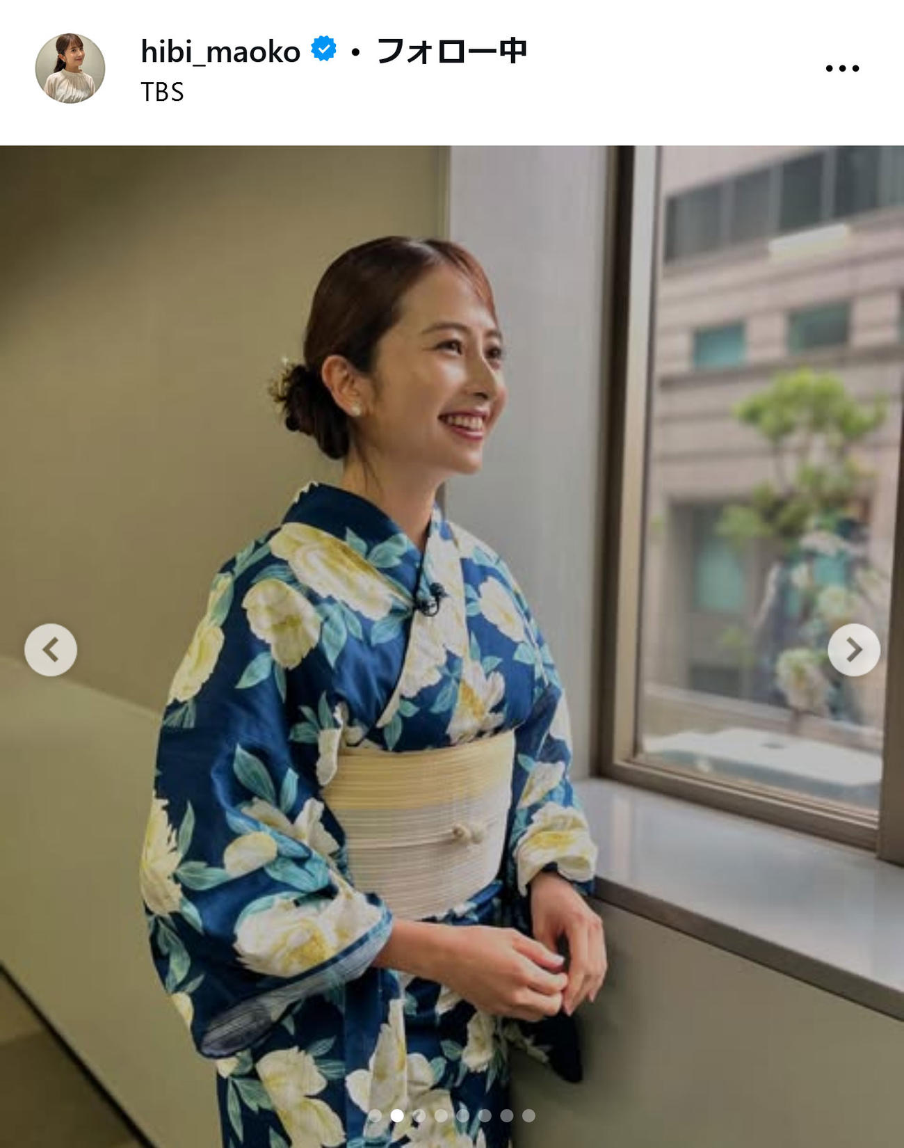 TBS日比麻音子アナのインスタグラムから