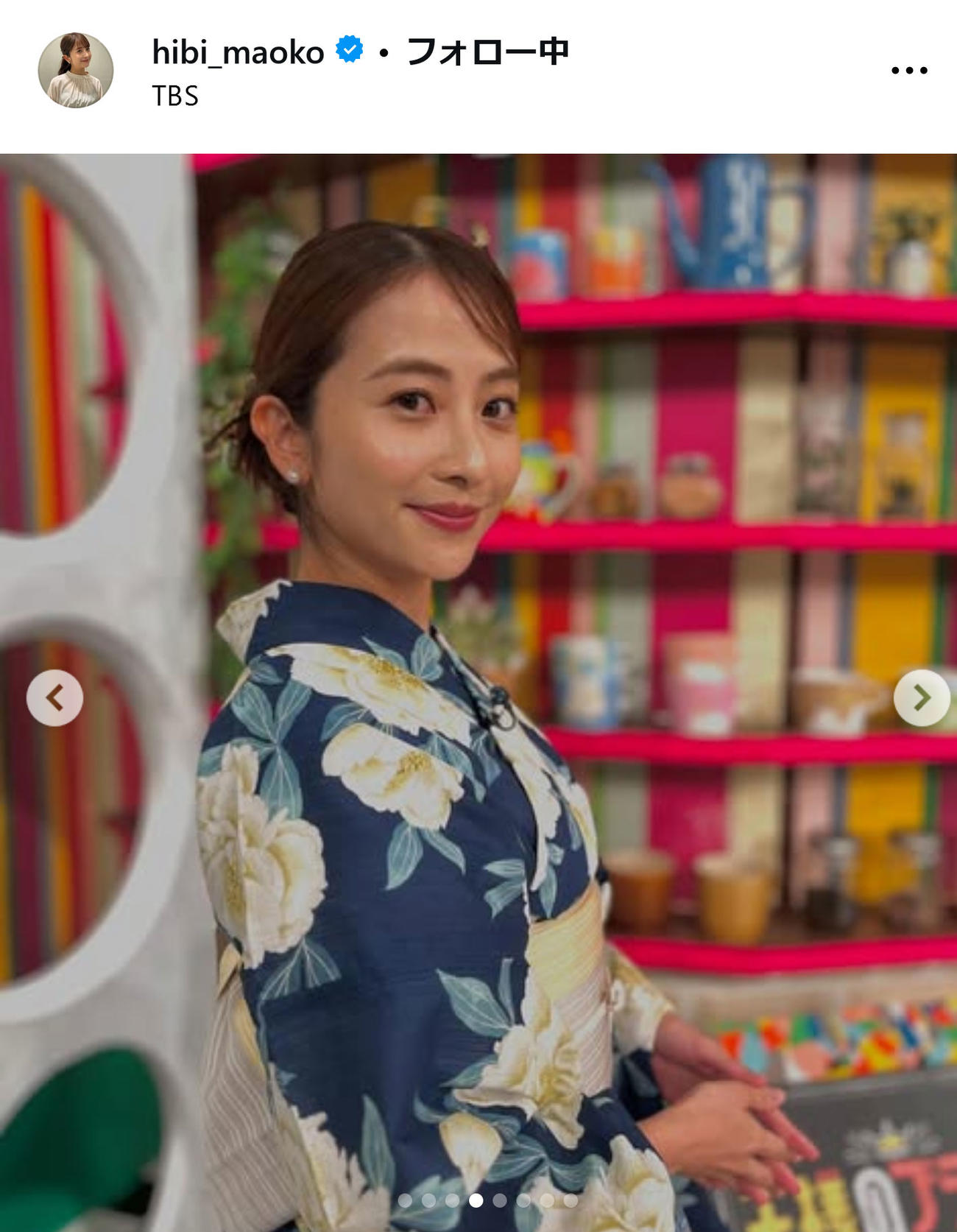 TBS日比麻音子アナのインスタグラムから