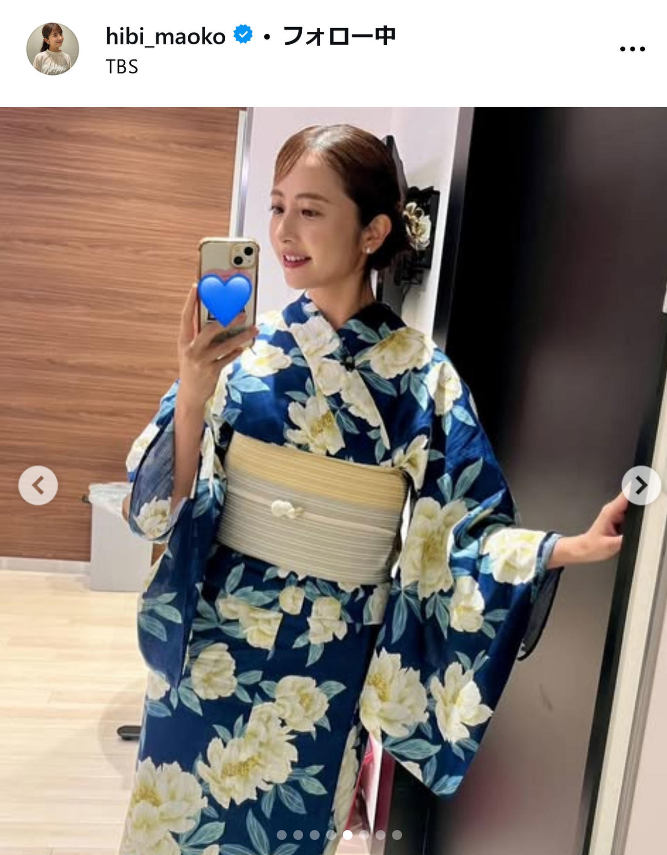 TBS日比麻音子アナのインスタグラムから