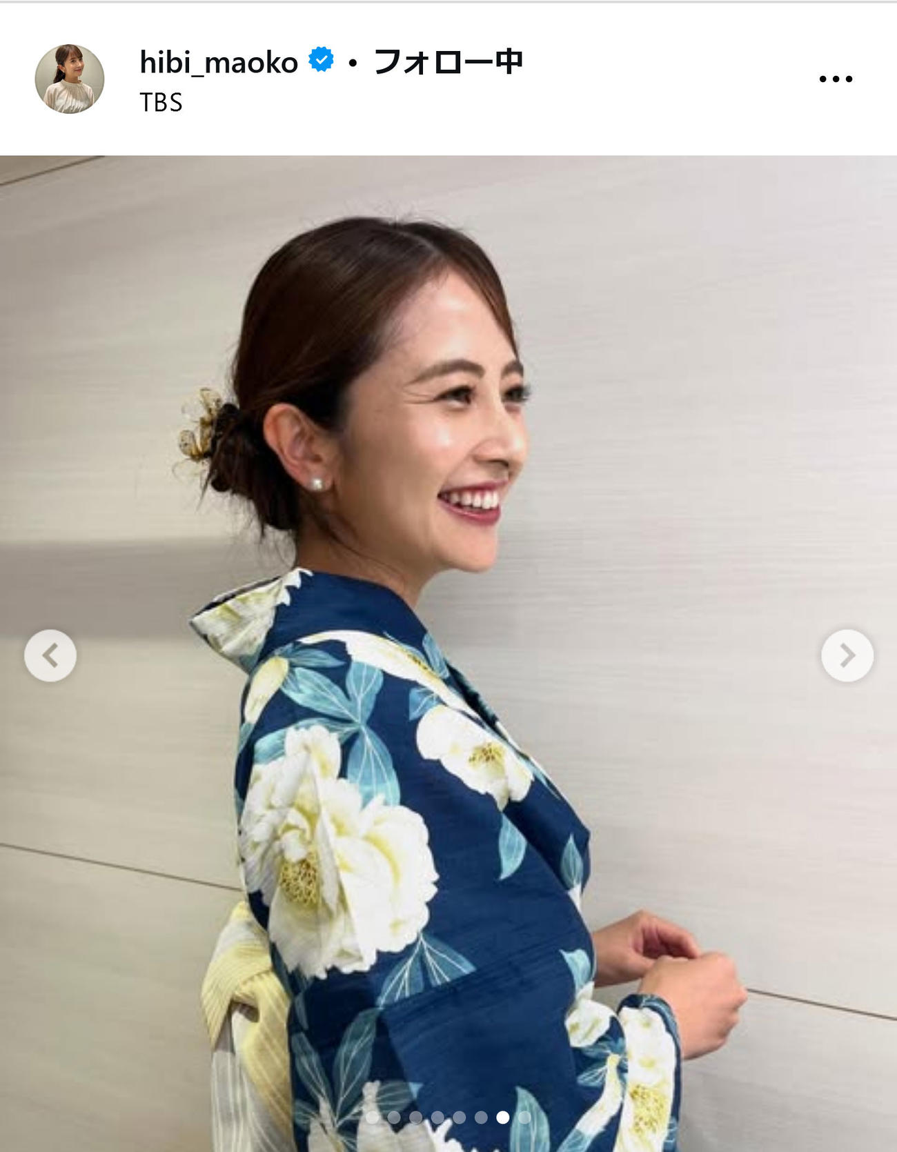 TBS日比麻音子アナのインスタグラムから