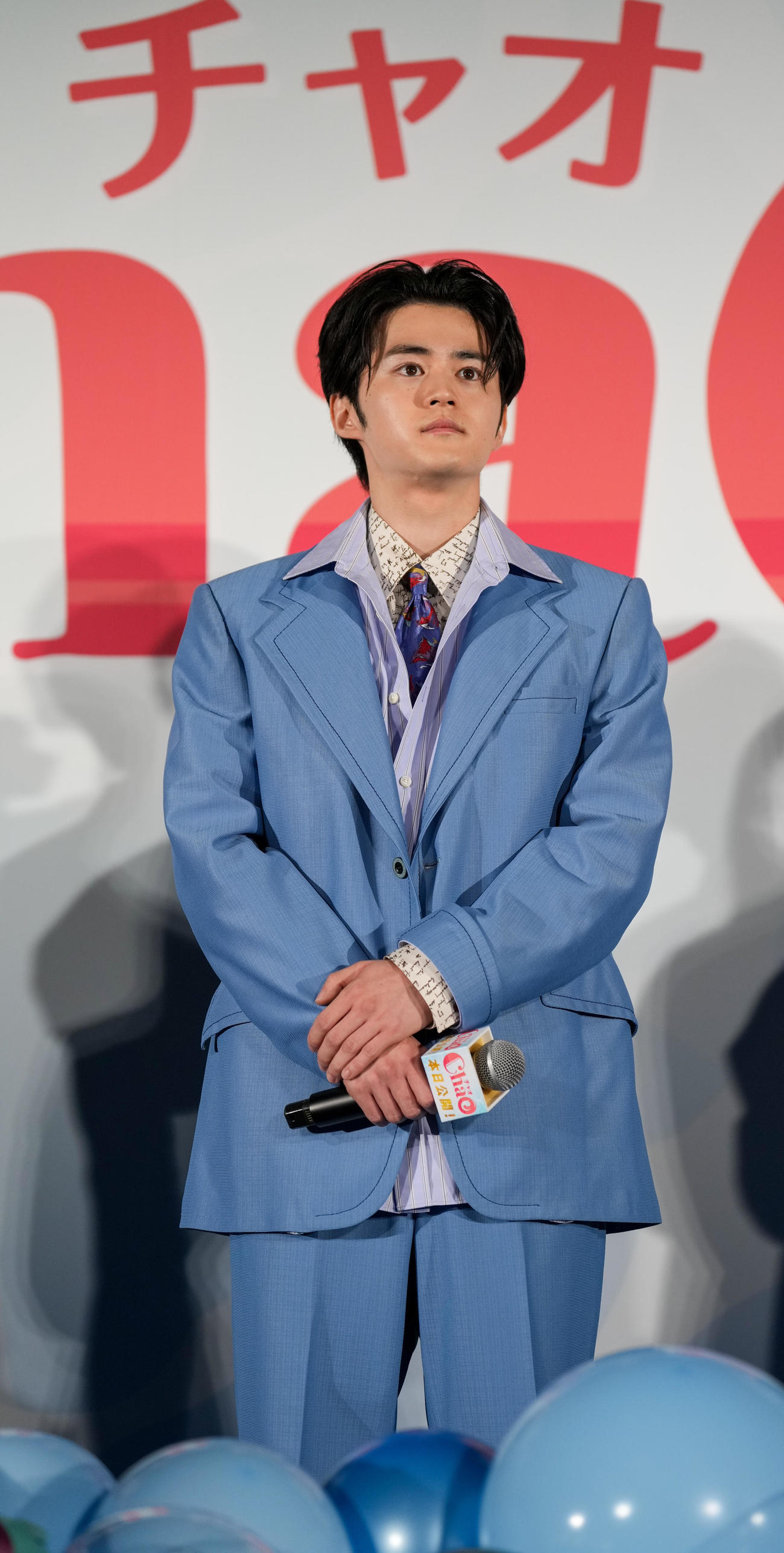 映画「ChaO」初日舞台あいさつに臨む鈴鹿央士（撮影・小沢裕）