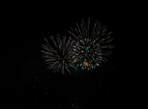 神宮の空に彩る花火（撮影・増田悦実）