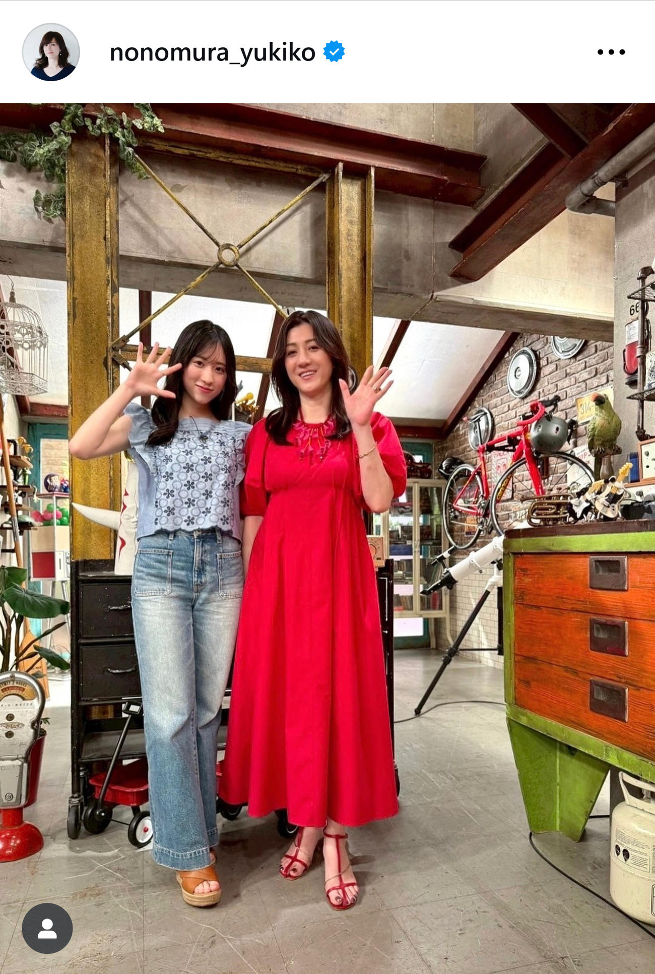 野々村友紀子と娘の一花さん（野々村友紀子のインスタグラムから）