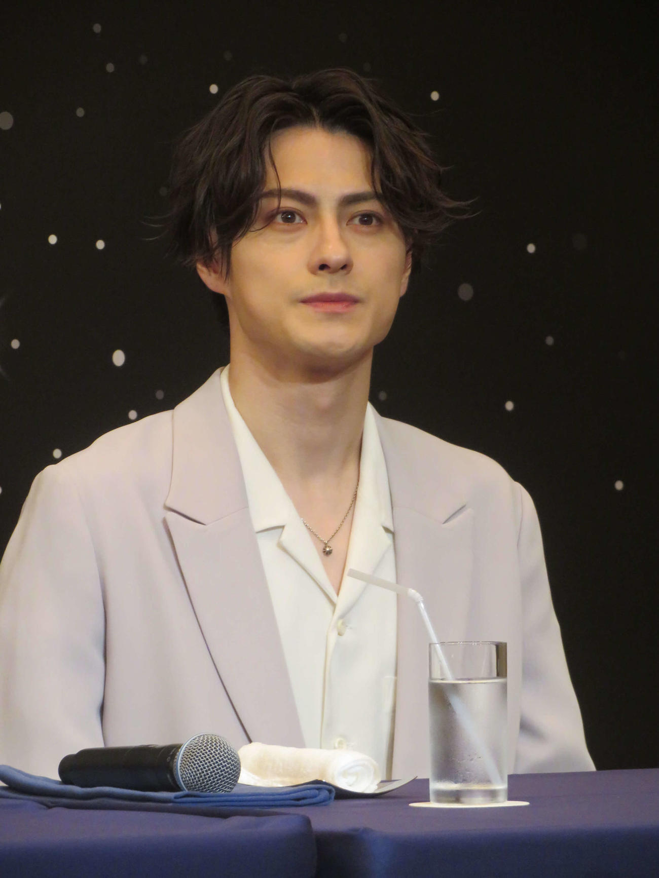 舞台「星列車で行こう」記者発表会に出席した松村龍之介（撮影・川田和博）