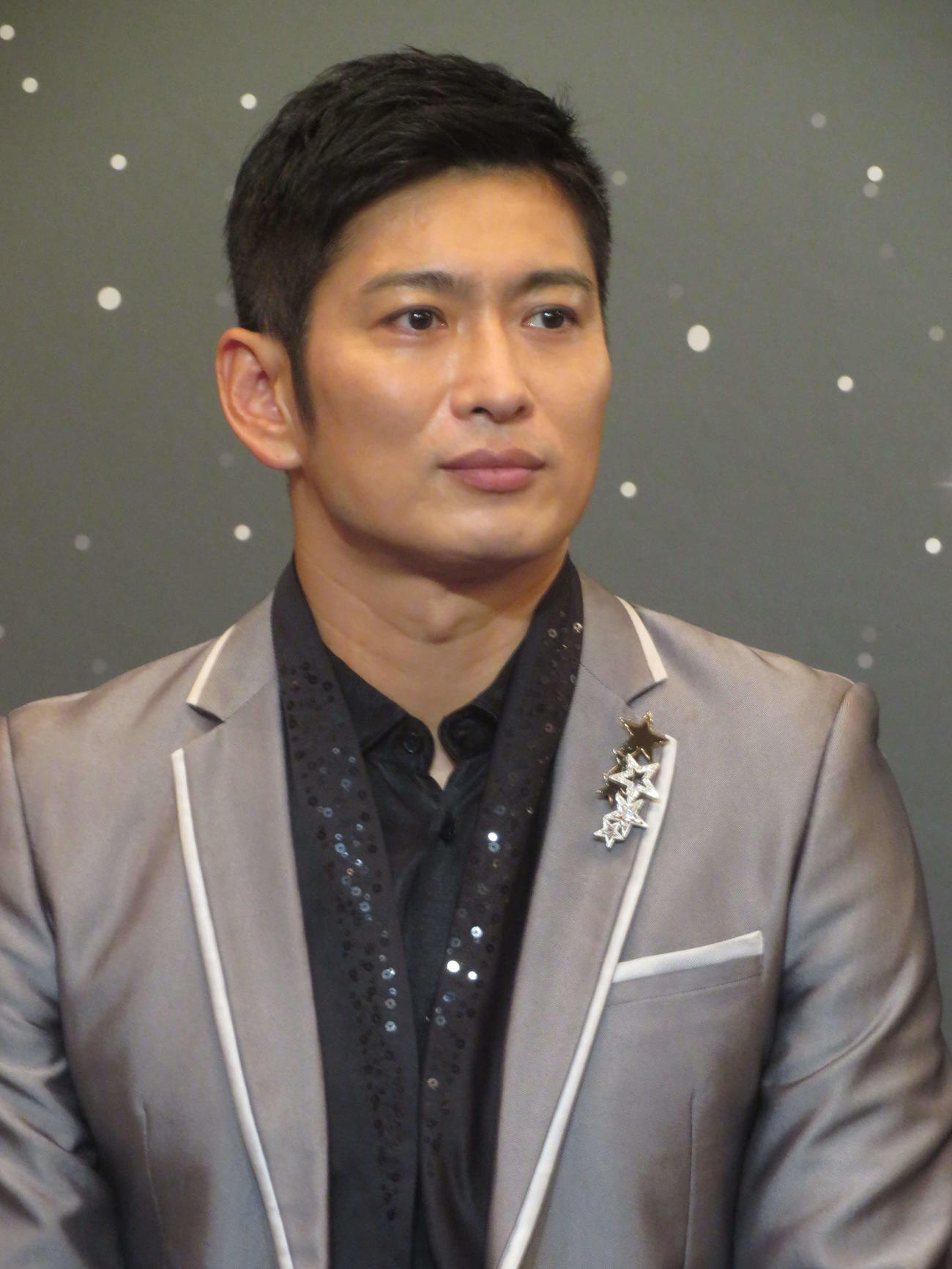 舞台「星列車で行こう」記者発表会に出席した松田悟志（撮影・川田和博）