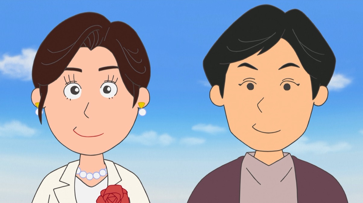24日放送のフジテレビアニメ「サザエさん」に本人役で登場する片岡愛之助（右）と藤原紀香（C）長谷川町子美術館