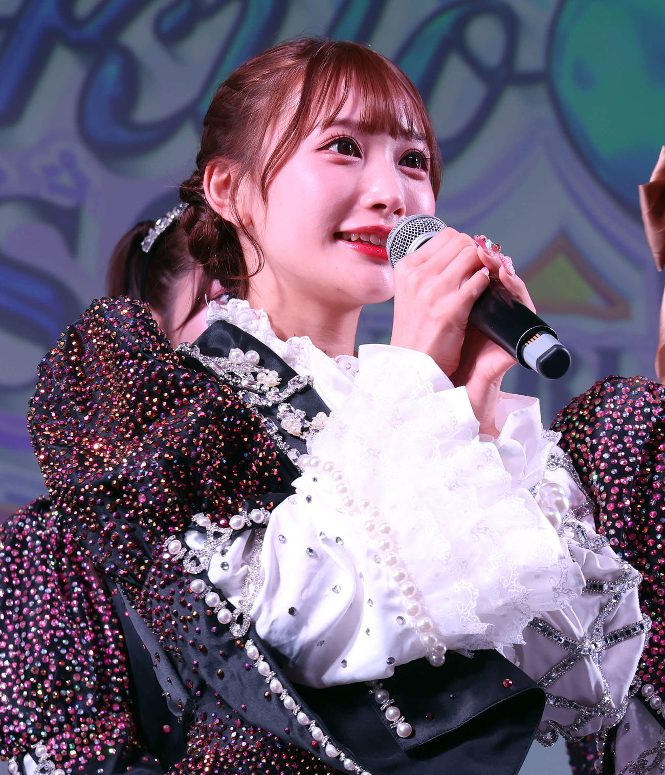 「ゼロ距離エンターテインメントHOT＆KAWAII」byBURLESQUE TOKYO Fabulous Show Girl公開直前取材に登壇し、意気込みを語るるみ（撮影・山本朝陽）