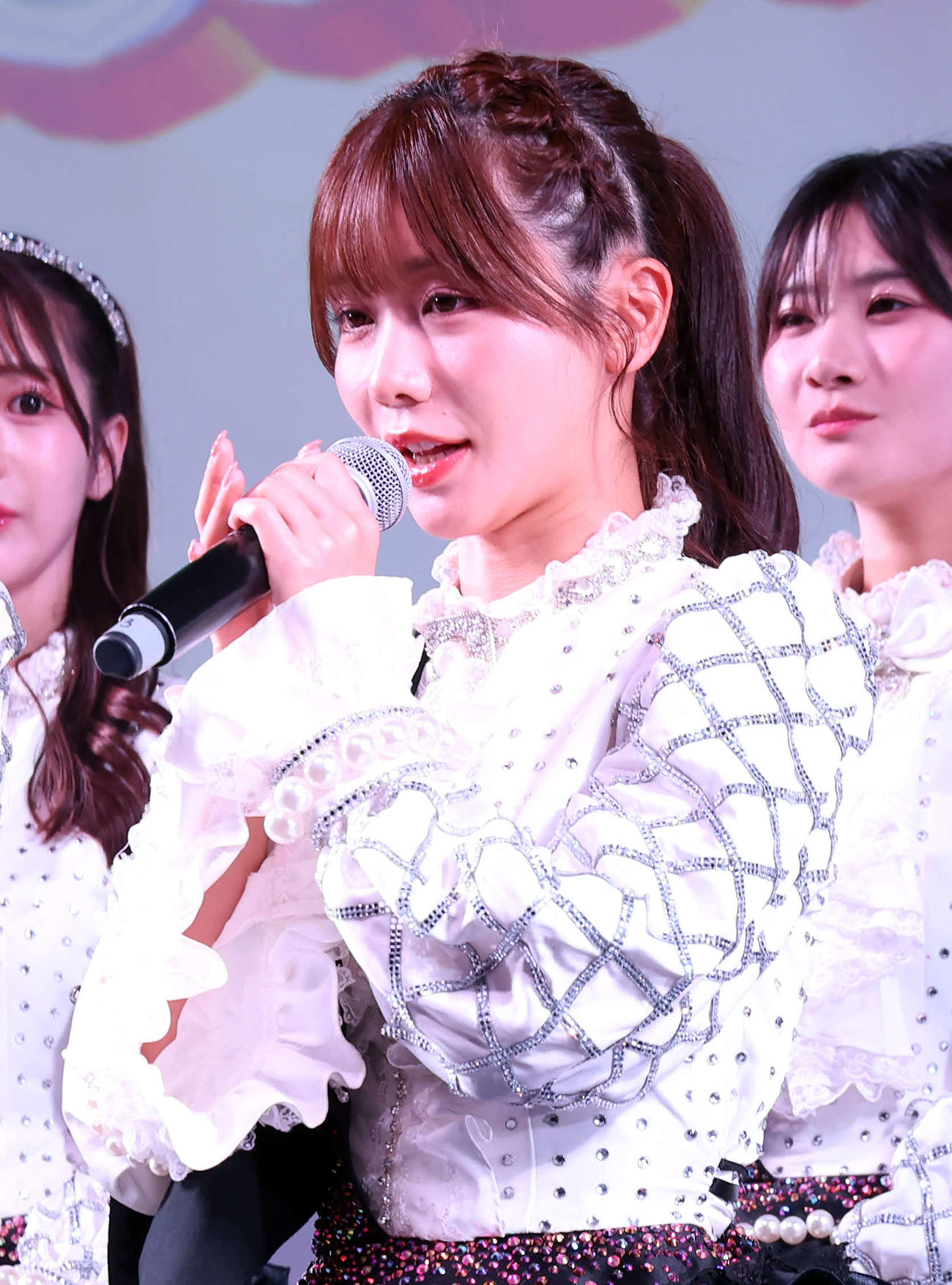 「ゼロ距離エンターテインメントHOT＆KAWAII」byBURLESQUE TOKYO Fabulous Show Girl公開直前取材に登壇し、意気込みを語ったまいか（撮影・山本朝陽）
