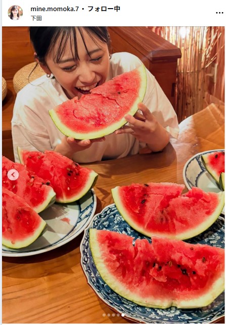 嶺百花アナのインスタグラムから