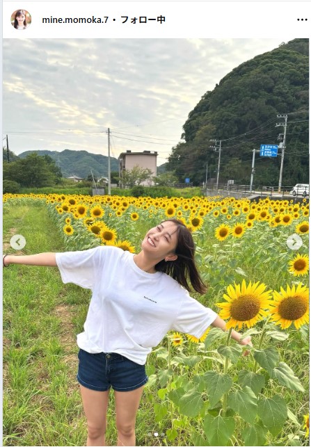 嶺百花アナのインスタグラムから