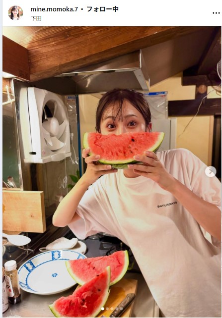嶺百花アナのインスタグラムから