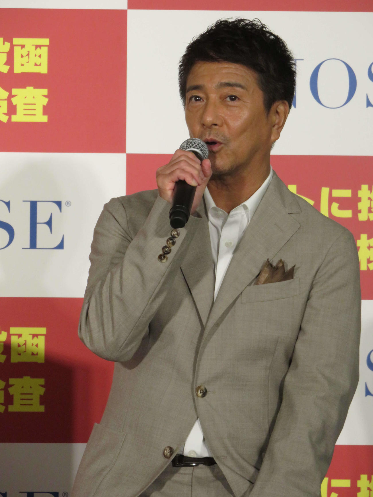 N－NOSE「ポスト投函で全身がん検査が可能に！便利な新提出サービス」発表会に登壇した風間トオル