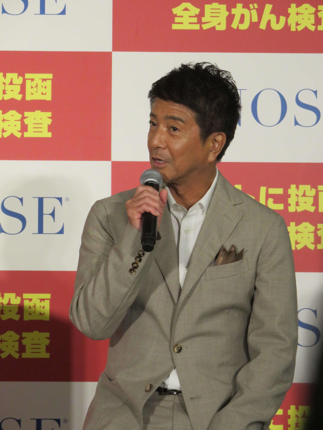 N－NOSE「ポスト投函で全身がん検査が可能に！便利な新提出サービス」発表会に登壇した風間トオル