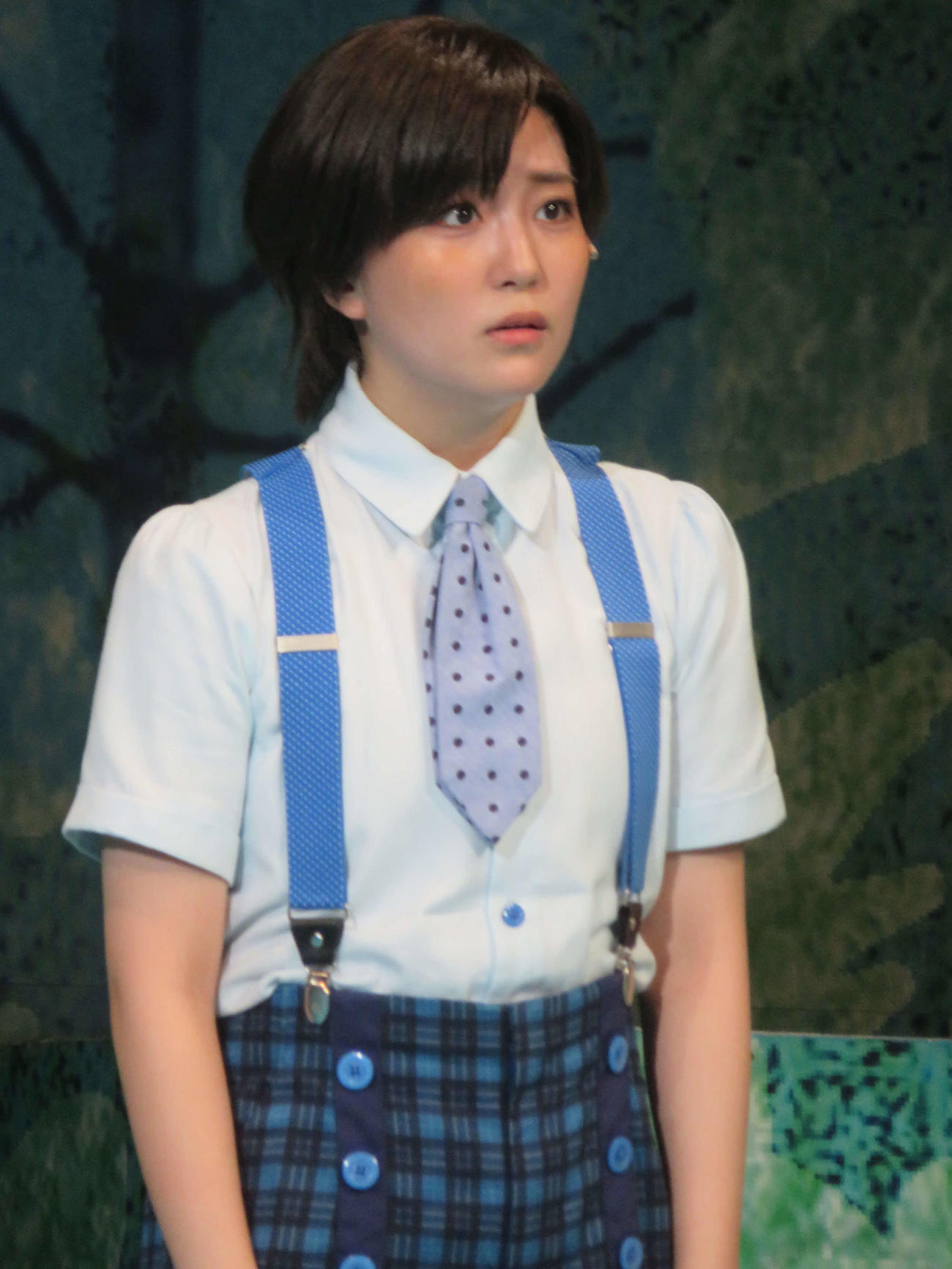 「NHKみんなのうたミュージカル『リトル・ゾンビガール』～ノノとショウと秘密の森～」公開舞台稽古に出席した南野巴那（撮影・川田和博）