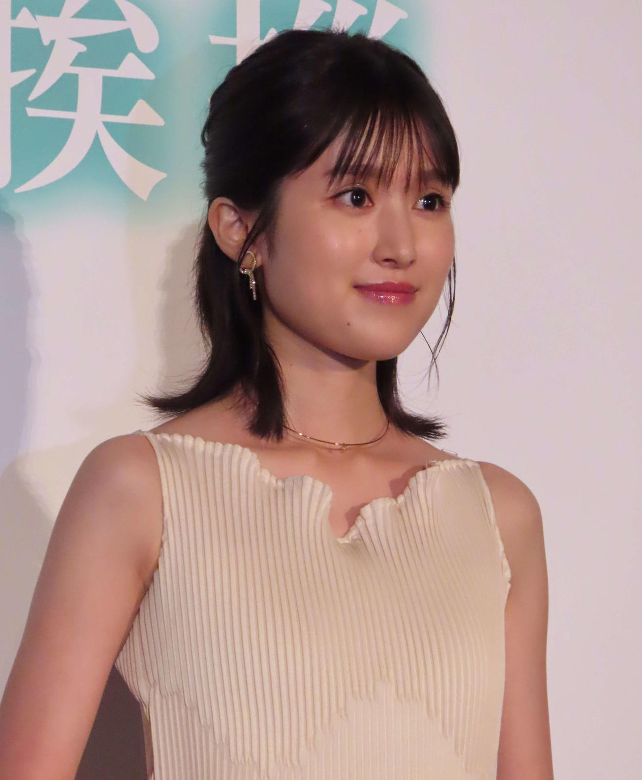 映画「隣のステラ」初日舞台あいさつに出席した福本莉子