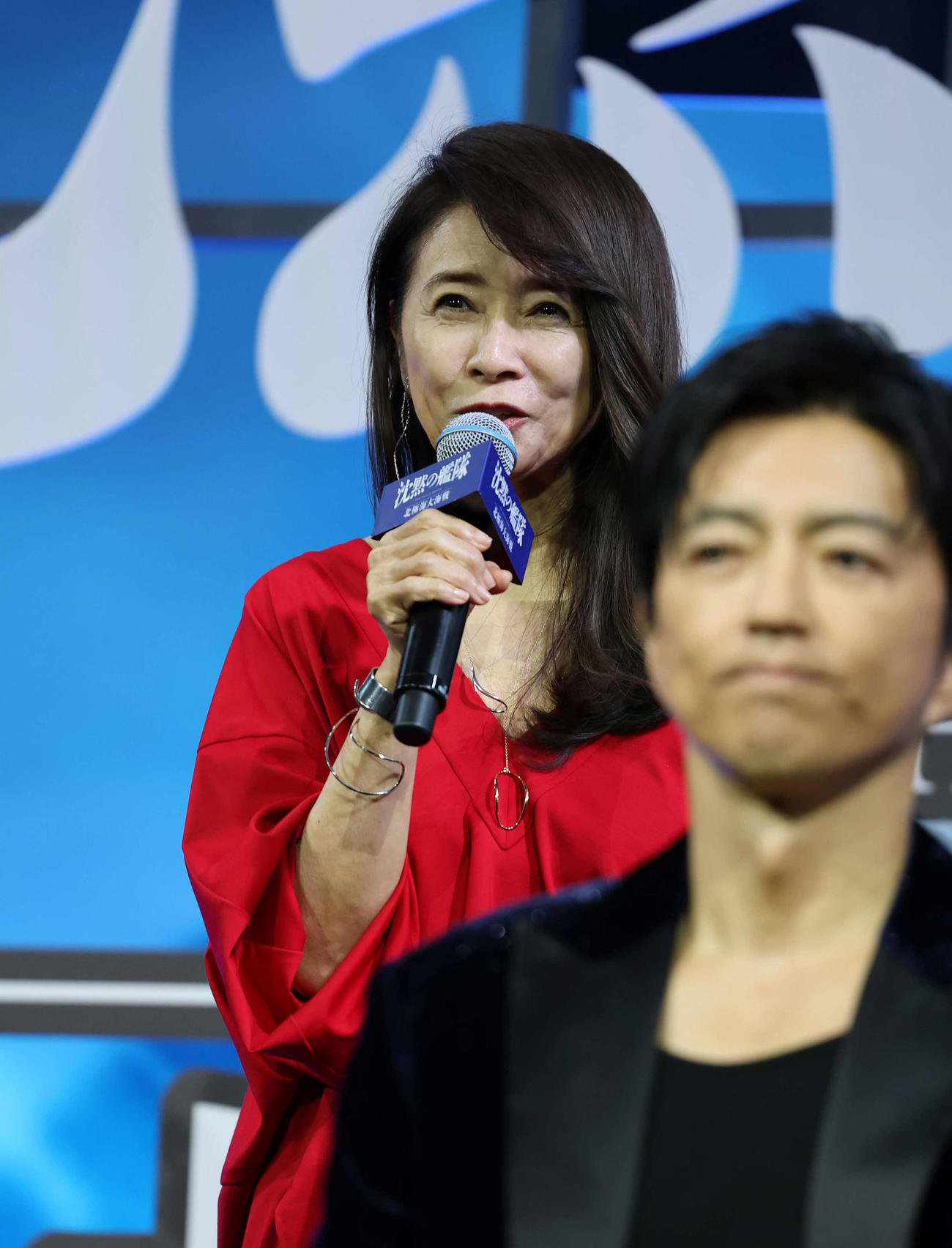 完成披露報告会に登壇した風吹ジュン（撮影・増田悦実）