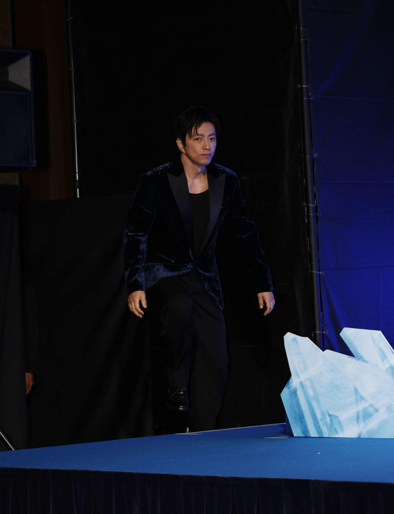 完成披露報告会に登壇した大沢たかお（撮影・増田悦実）