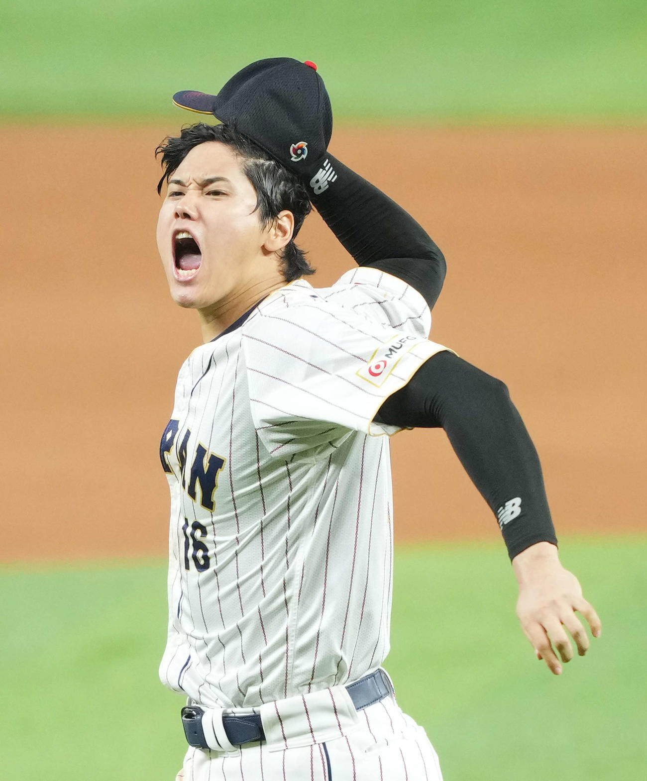 WBC日本代表（侍ジャパン）決勝　日本対米国　大谷翔平は帽子を投げ捨てて世界一の喜びを爆発させる（2023年3月21日撮影）